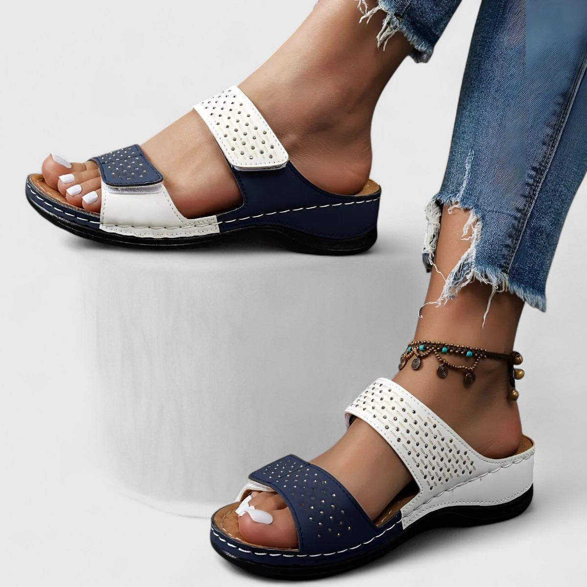 Briar | Women’s Orthopedic Double Strap Comfort Wedge Sandals