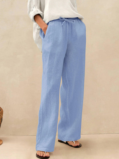Marielle | Women’s Linen Classic Straight-Leg Trousers