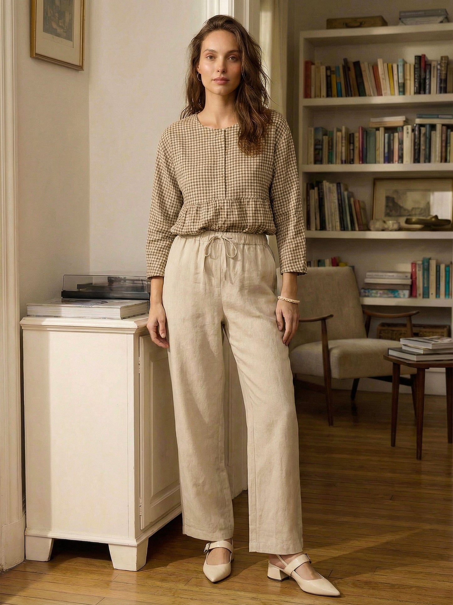 Marielle | Women’s Linen Classic Straight-Leg Trousers