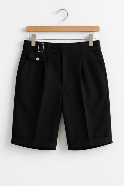 Bennett | Men’s Pleated Tailored Shorts with Side Buckles
