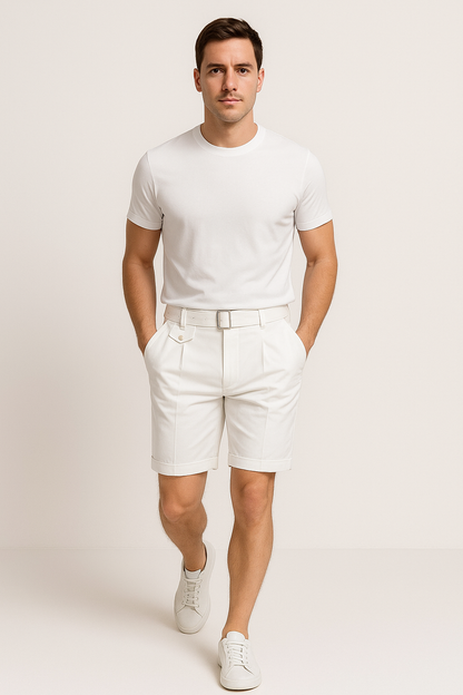 Bennett | Men’s Pleated Tailored Shorts with Side Buckles