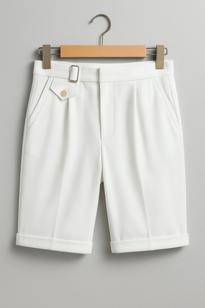 Bennett | Men’s Pleated Tailored Shorts with Side Buckles