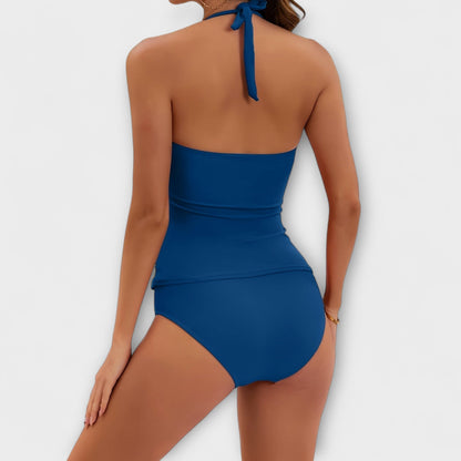 Oaklyn | Women’s Solid Halter One Piece Swimsuit