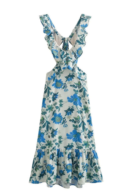 Lorelei | Women’s Floral Elegant Ruffle Maxi Dress