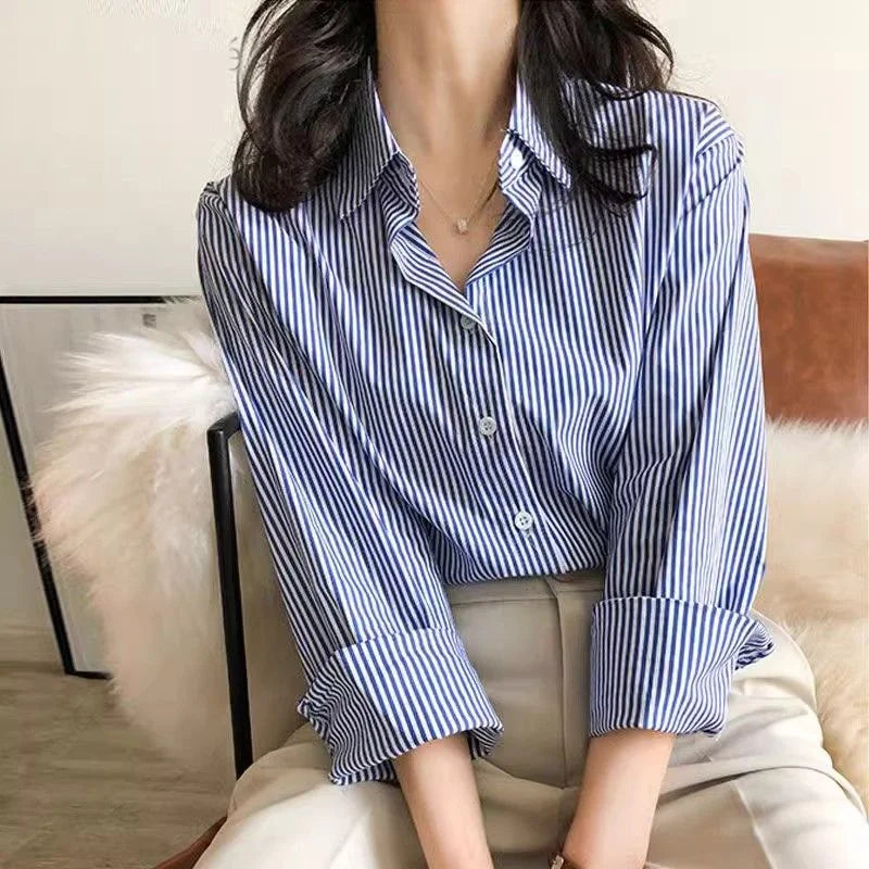 Cressalie | Women’s Striped Button Blouse