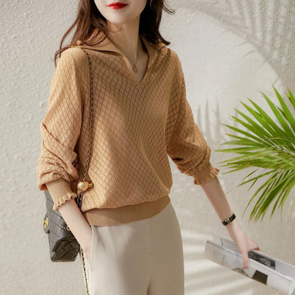 Irene | Women’s Céleste Diamond Knit Top