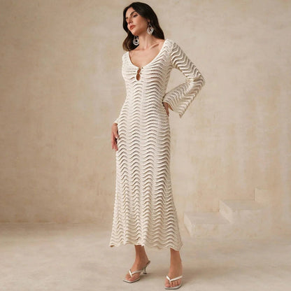 Alexa | Women’s Breezy Open-Knit Midi Dress