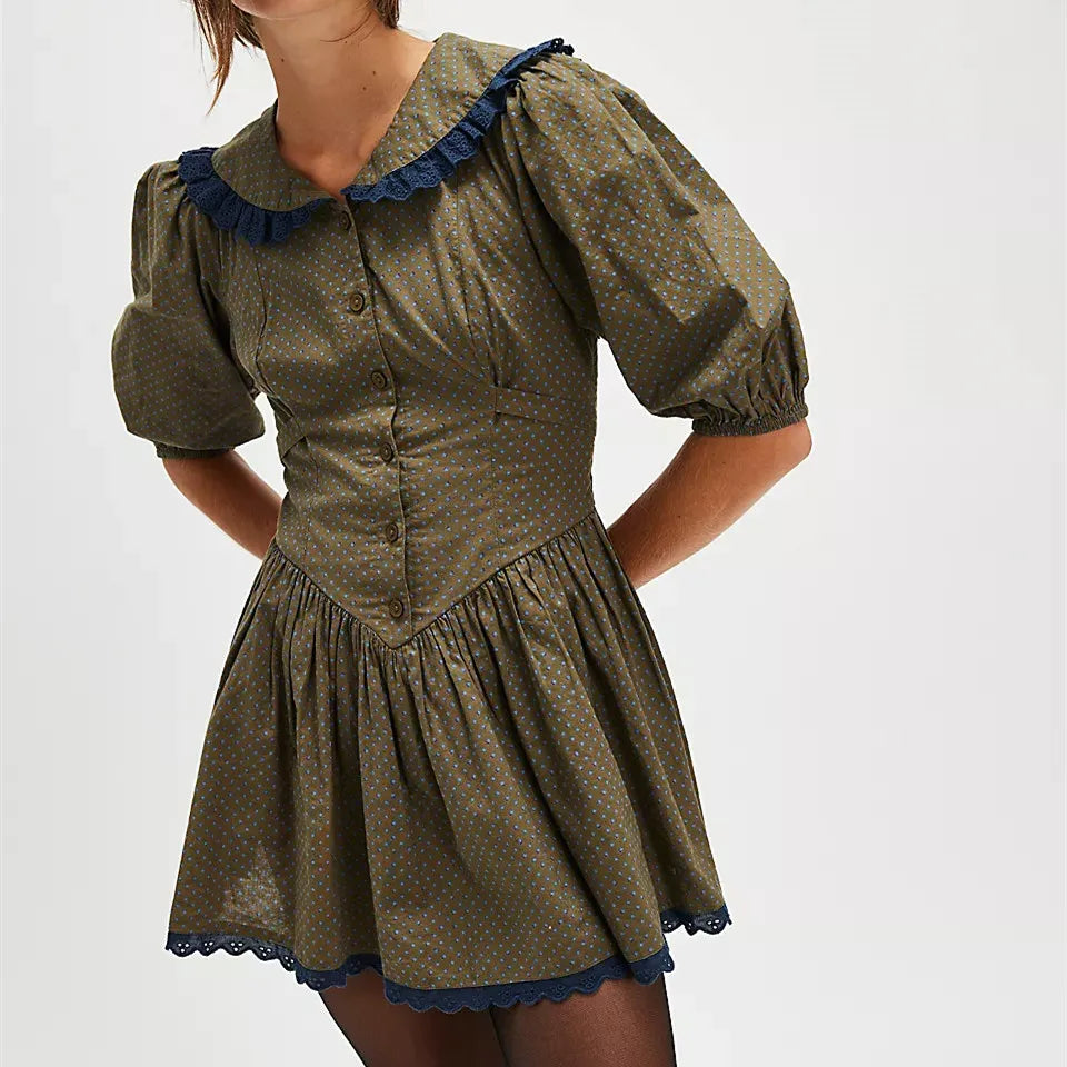 Hannah | Women’s Feminine Lace Collar Mini Dress