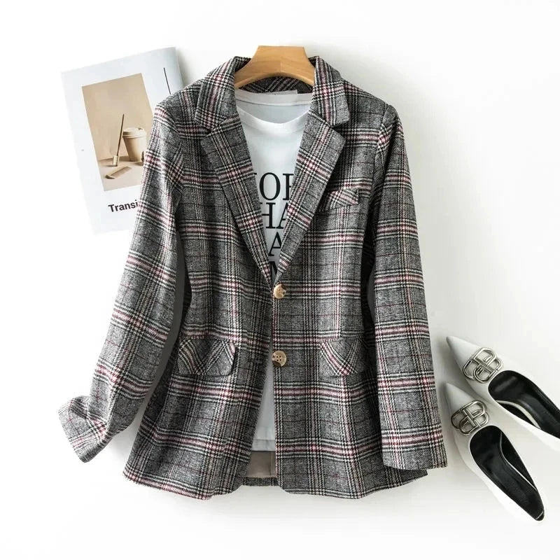 Gwendolyn | Women’s Plaid Tailored Blazer