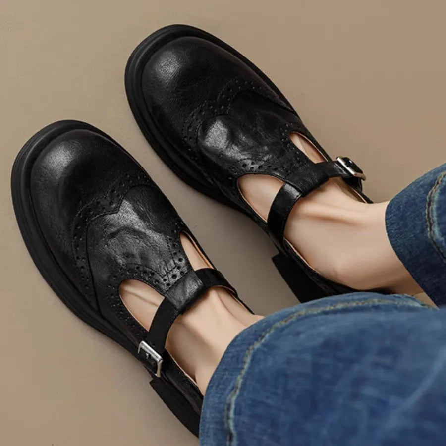 Wren | Women’s Classic Leather T-Strap Mary Jane Shoes