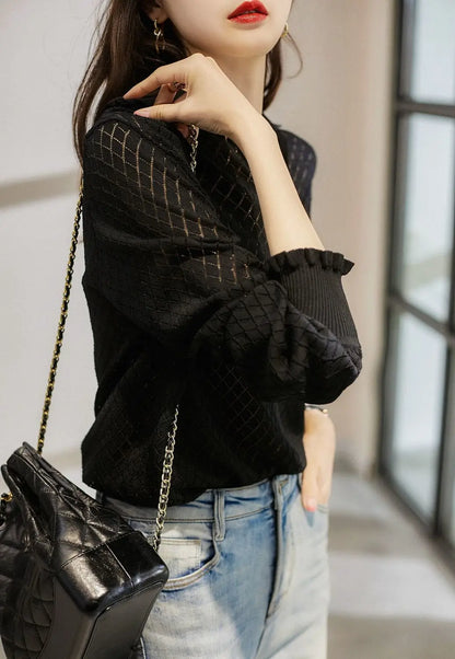 Irene | Women’s Céleste Diamond Knit Top
