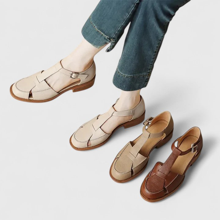 Janice | Women’s Buckle Strap Closed Toe Sandals