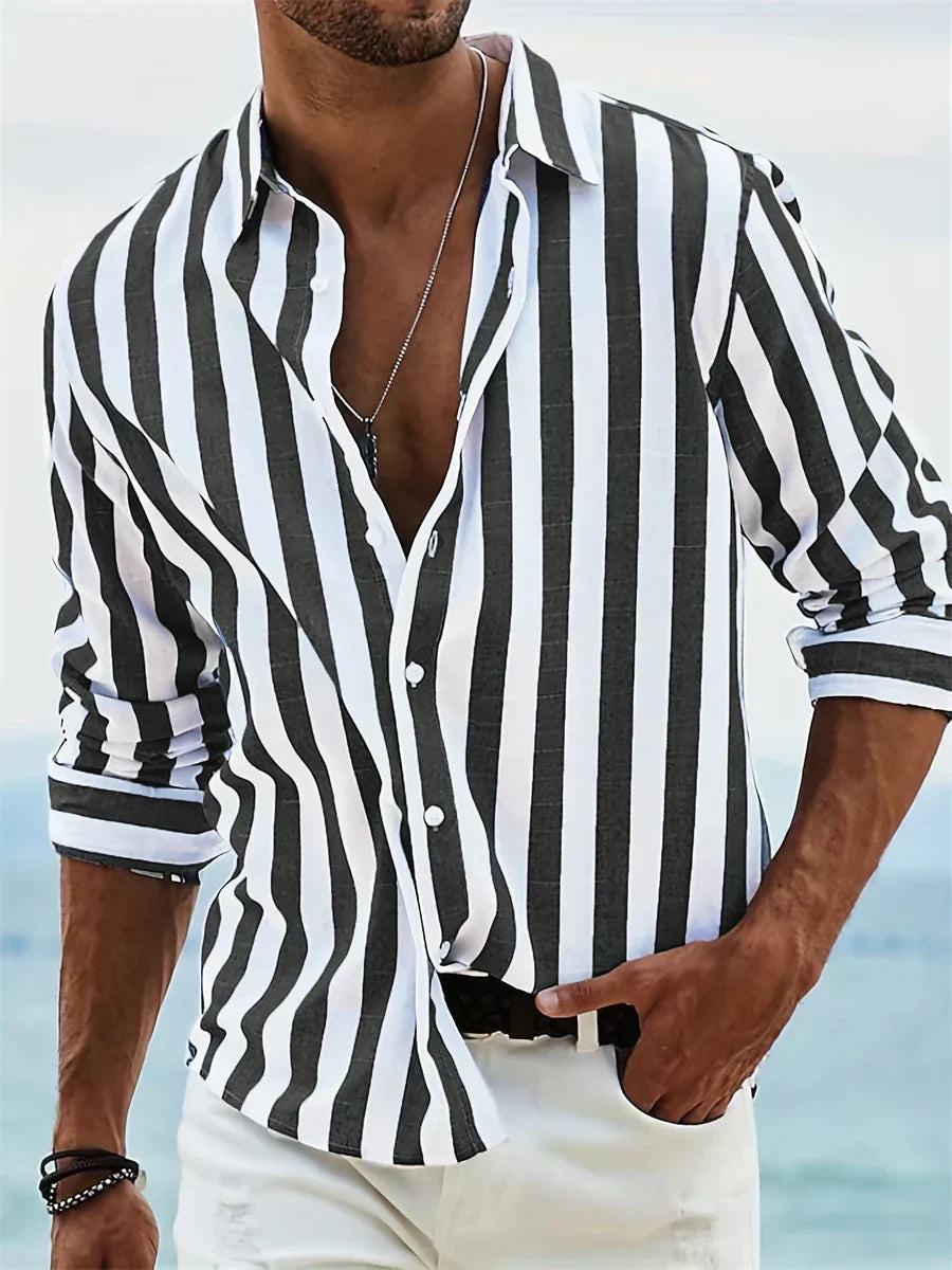 Harrison | Men’s Summer Striped Relaxed Button-Up Shirt