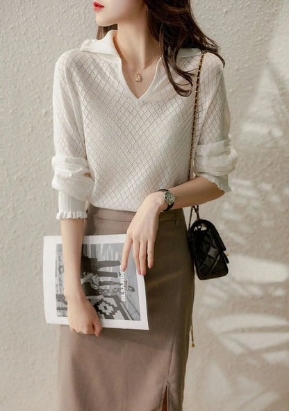 Irene | Women’s Céleste Diamond Knit Top