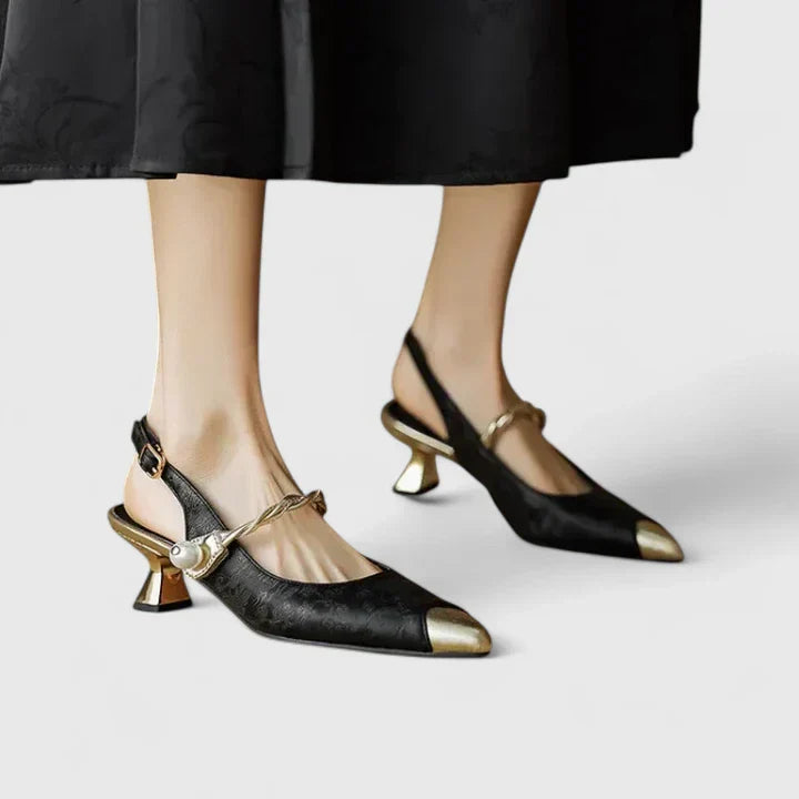 Marla | Women’s Elegant Pointed Toe Slingback Kitten Heels