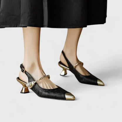 Marla | Women’s Elegant Pointed Toe Slingback Kitten Heels