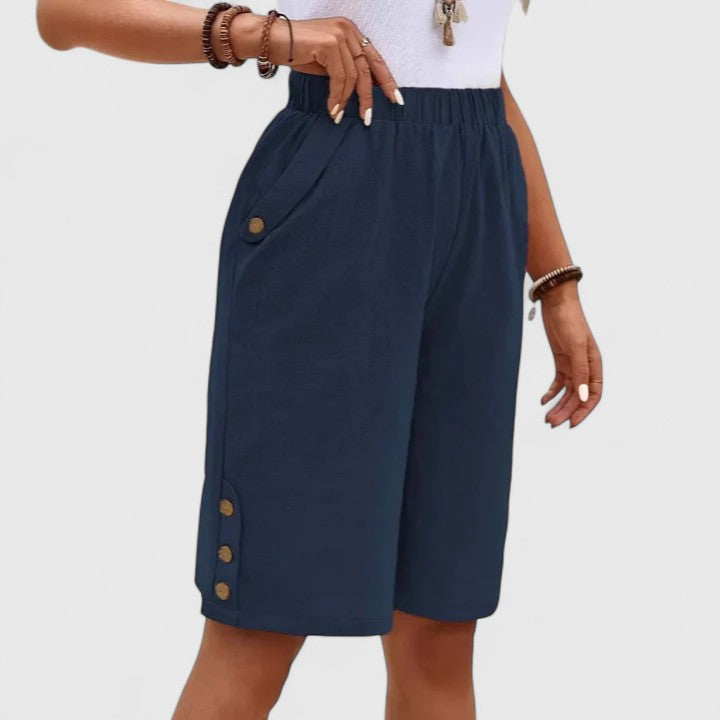 Kenzi | Women’s Comfortable Button Detail Shorts