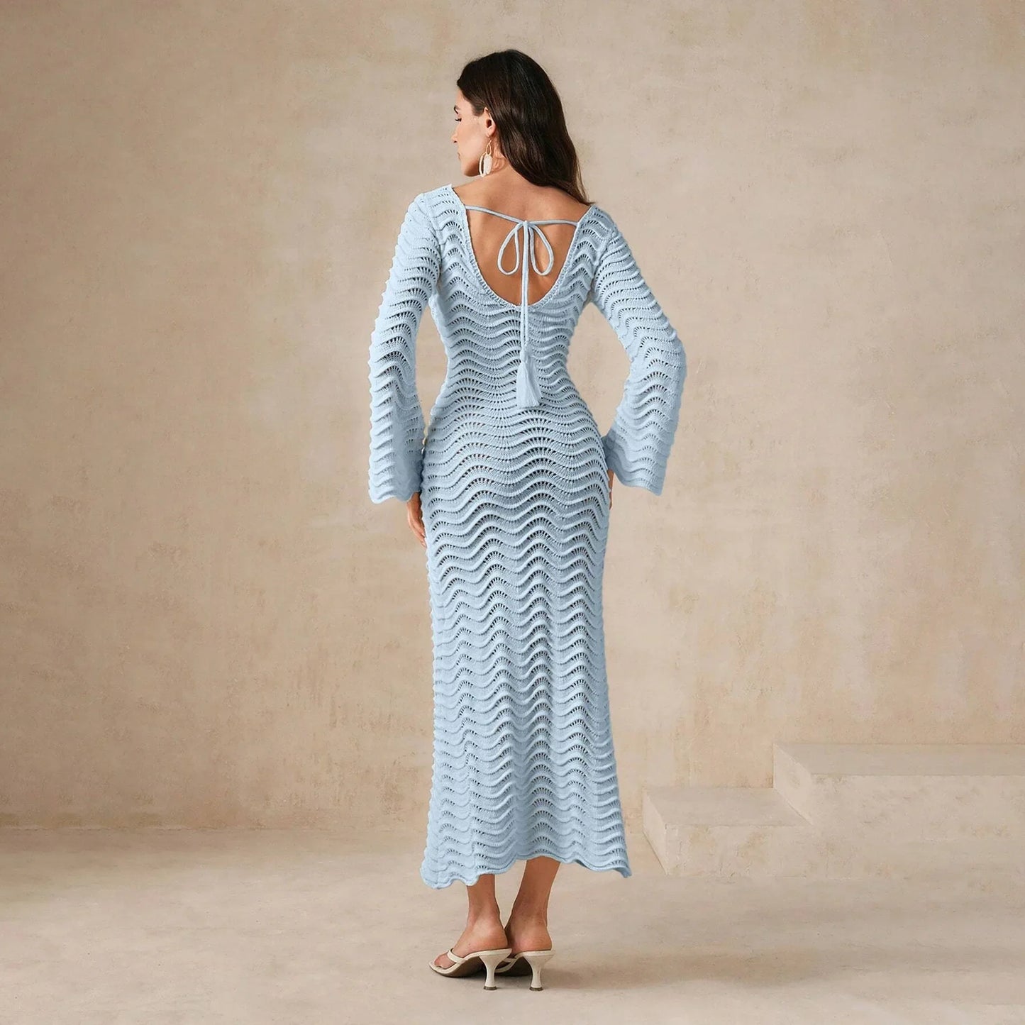 Alexa | Women’s Breezy Open-Knit Midi Dress