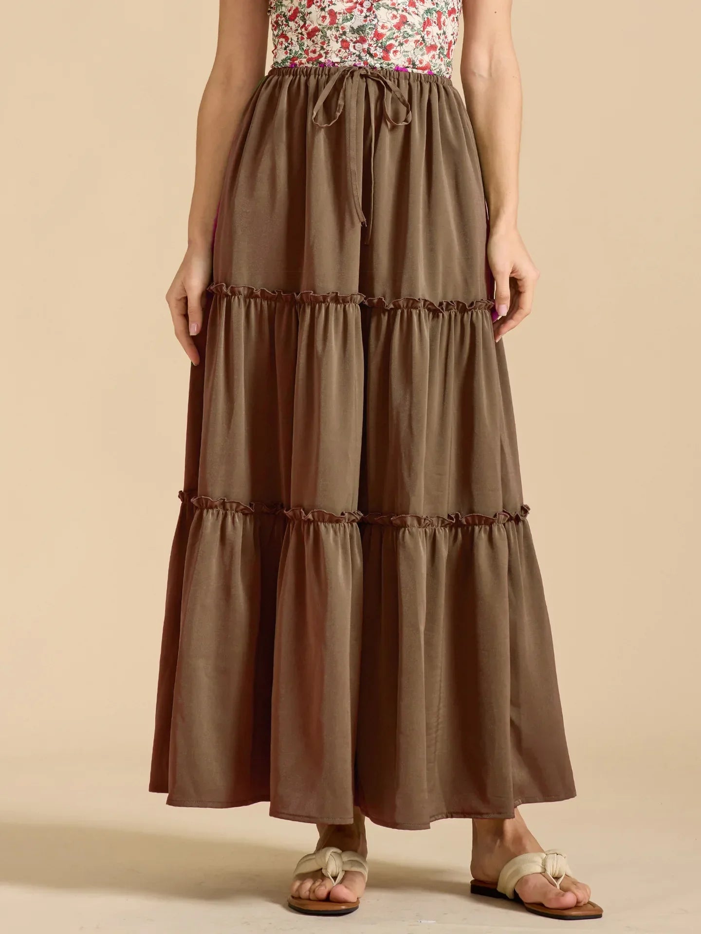 Daphne | Women’s Tiered Meadow Print Maxi Skirt