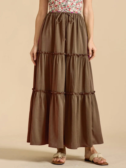 Daphne | Women’s Tiered Meadow Print Maxi Skirt