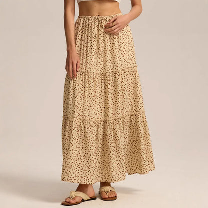Daphne | Women’s Tiered Meadow Print Maxi Skirt