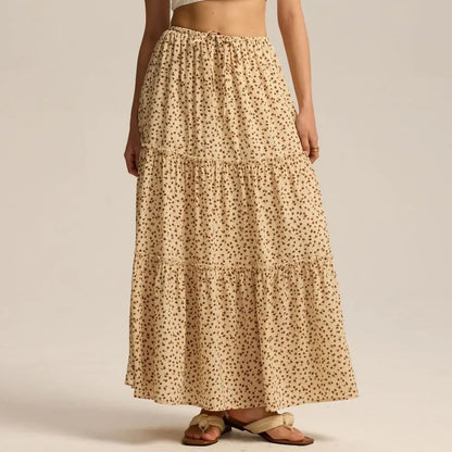 Daphne | Women’s Tiered Meadow Print Maxi Skirt