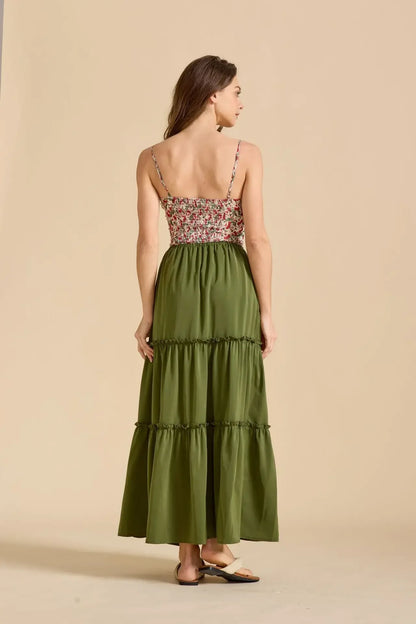 Daphne | Women’s Tiered Meadow Print Maxi Skirt