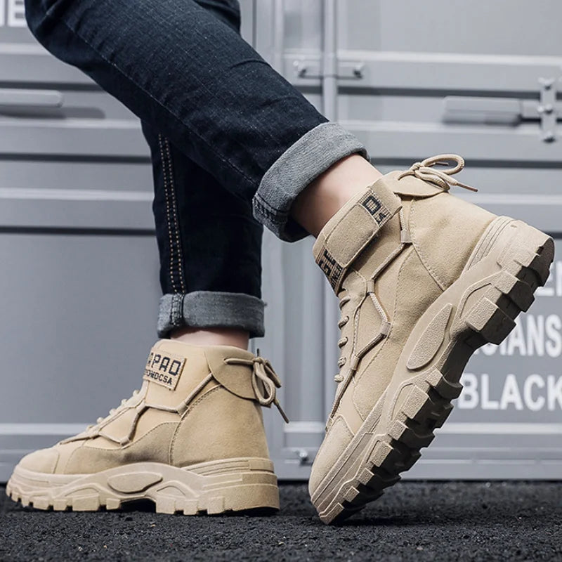 Zack | Men’s Casual Ankle Boots with Strap & Lace-Up Detail