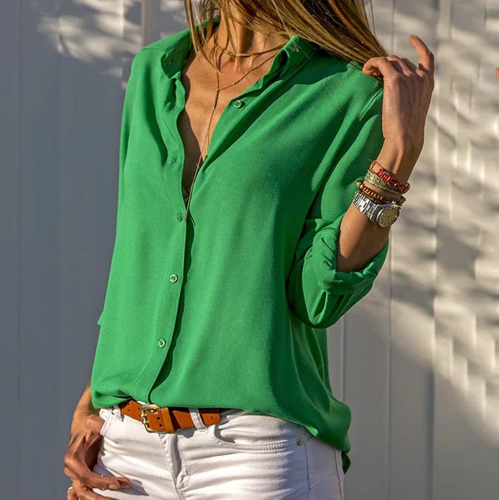 Audra | Women’s Button-Down Long Sleeve Shirt with Relaxed Fit