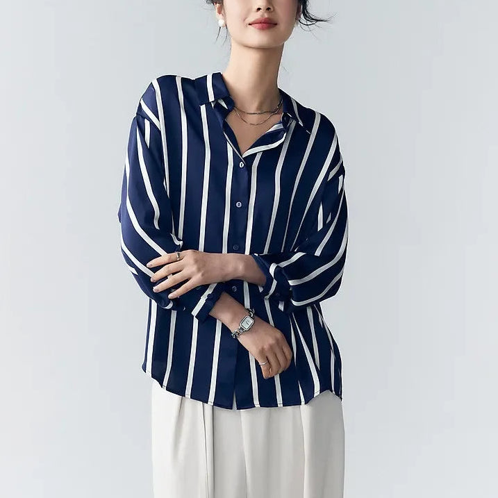 Mirabel | Women’s Classic Stripe Satin Maren Blouse