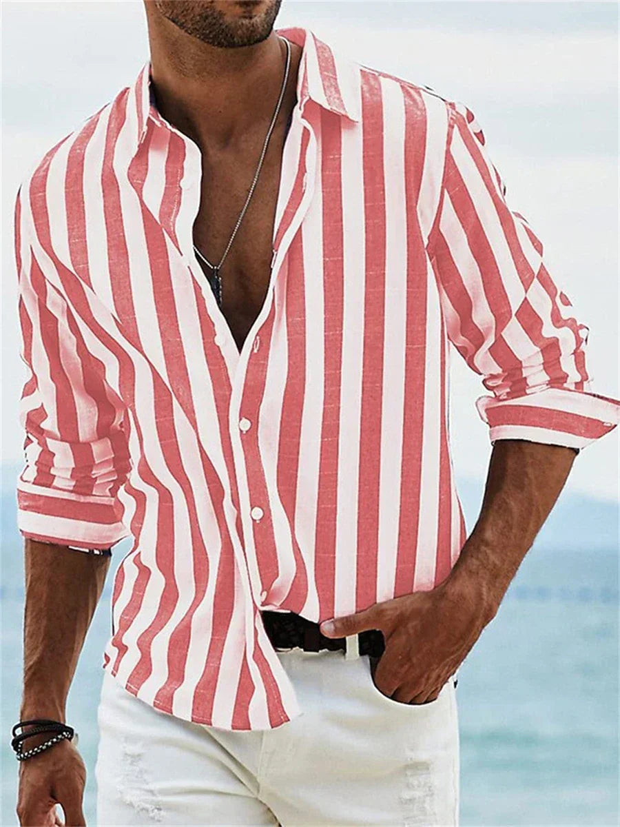 Harrison | Men’s Summer Striped Relaxed Button-Up Shirt