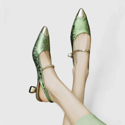 Marla | Women’s Elegant Pointed Toe Slingback Kitten Heels