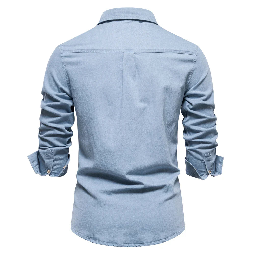 Torvyn | Men’s Light Blue Denim Button Up Shirt