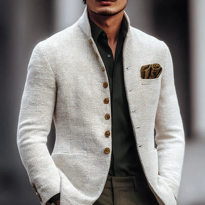 Beckham | Men’s Stand-Collar Knit Blazer