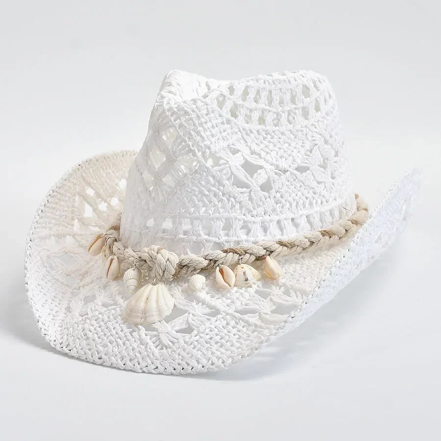 Francheska | Women’s Woven Shell Detail Cowboy Hat