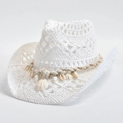 Francheska | Women’s Woven Shell Detail Cowboy Hat