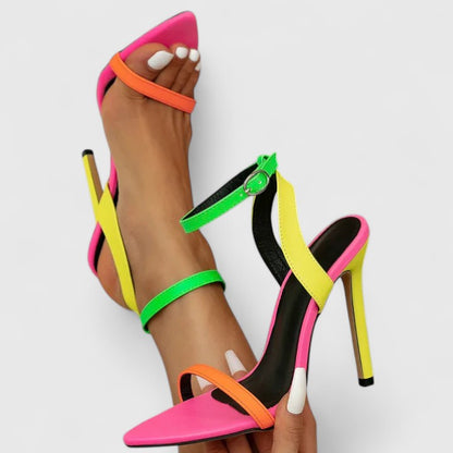 Solene | Women’s Elegant Colorblock Strappy Heels