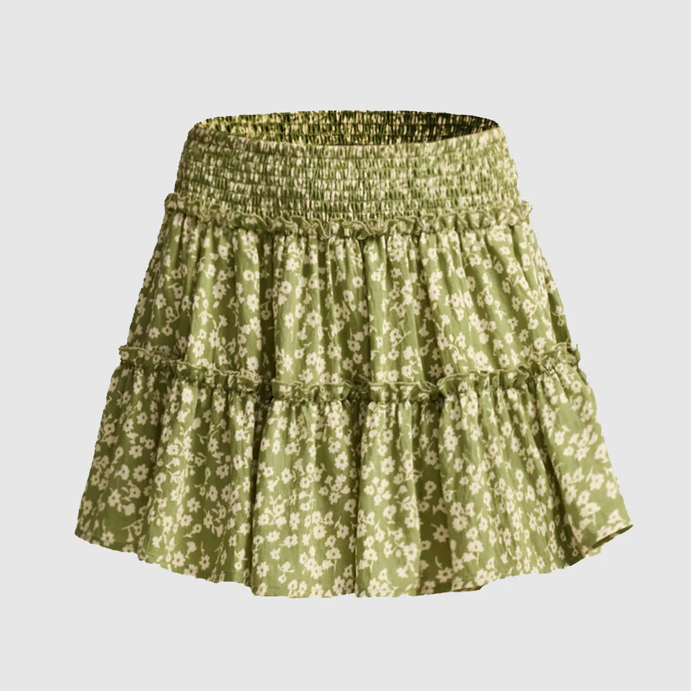 Sabrina | Women’s Flowy Leopard Ruffle Midi Skirt