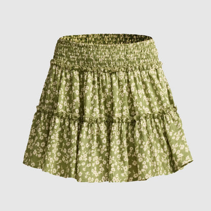 Sabrina | Women’s Flowy Leopard Ruffle Midi Skirt