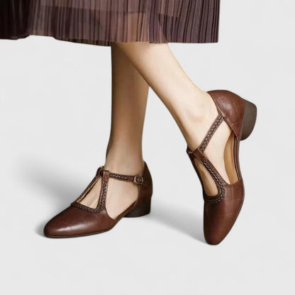 Adeline | Women’s Elegant T-Strap Flat Sandals