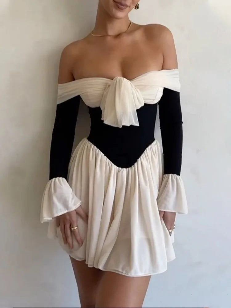 Loki | Women’s Trendy Bardot Lacceti Corset Mini Dress