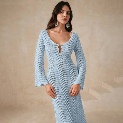 Alexa | Women’s Breezy Open-Knit Midi Dress
