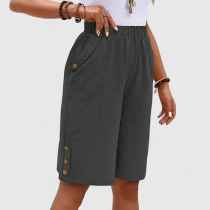 Kenzi | Women’s Comfortable Button Detail Shorts