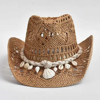Francheska | Women’s Woven Shell Detail Cowboy Hat