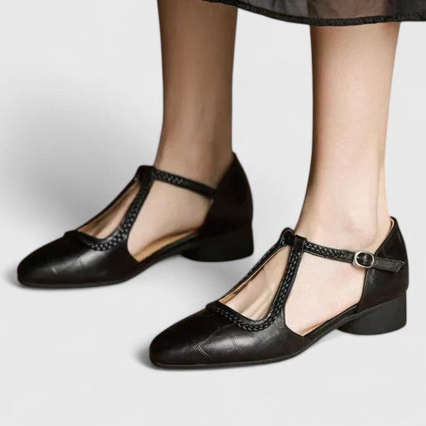 Adeline | Women’s Elegant T-Strap Flat Sandals