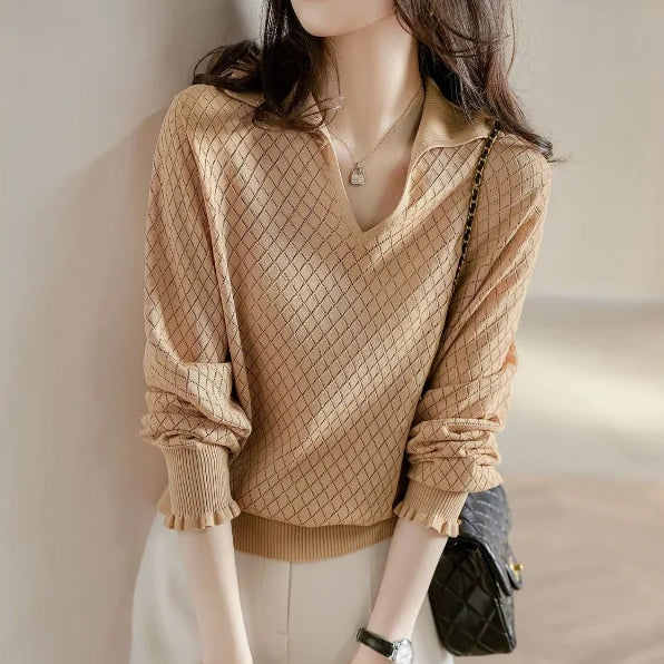 Irene | Women’s Céleste Diamond Knit Top