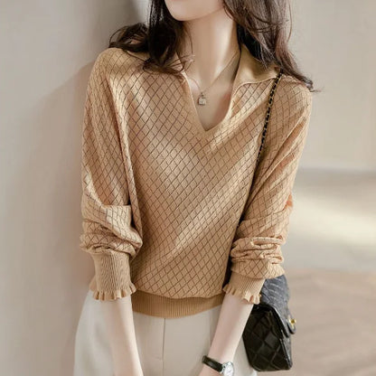 Irene | Women’s Céleste Diamond Knit Top