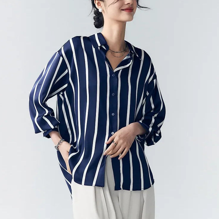 Mirabel | Women’s Classic Stripe Satin Maren Blouse