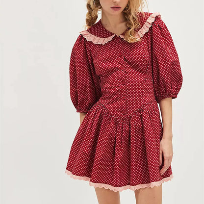 Hannah | Women’s Feminine Lace Collar Mini Dress