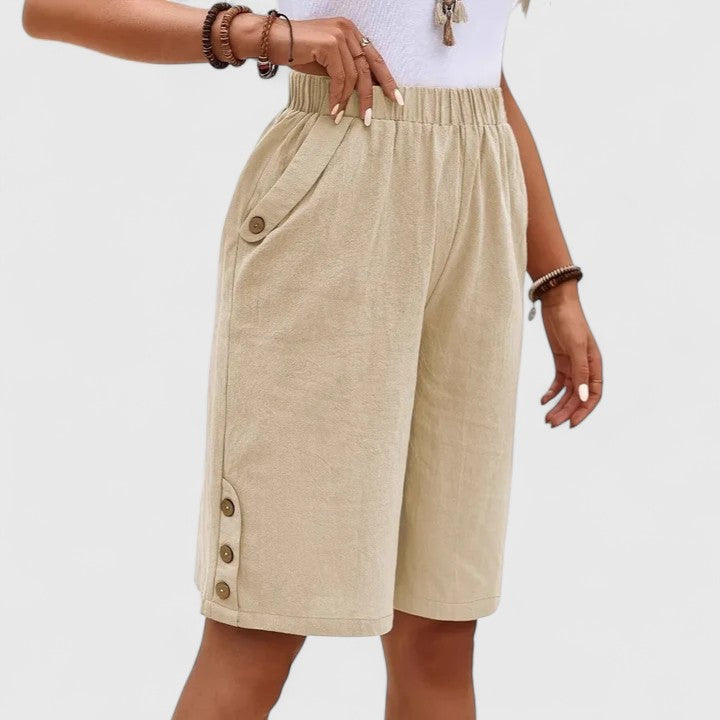 Kenzi | Women’s Comfortable Button Detail Shorts